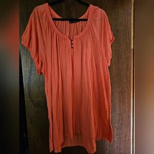 Women's 3x coral top